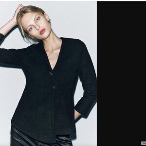 ZARA WOMEN BLACK KNIT WRAP CARDIGAN SIZE M NWT 119$+TAX